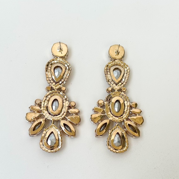 Gold Rhinestone Earrings - Picture 4 of 4